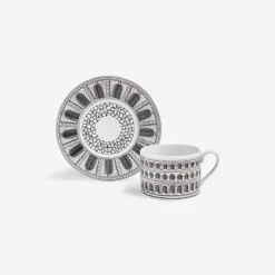 Fornasetti Set Da Te E Caffe^Architettura Della Tazza Da Te Bianco Nero