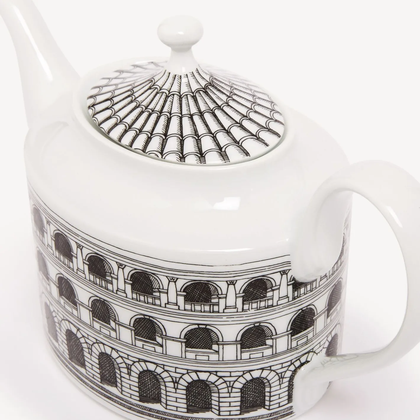 Fornasetti Set Da Te E Caffe^Architettura Della Teiera Bianco Nero