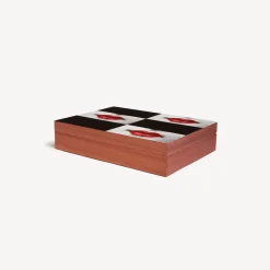 Fornasetti Scatole Per Guanti^Bacio Della Scatola Di Legno Bianco/Nero/Rosso