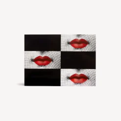 Fornasetti Scatole Per Guanti^Bacio Della Scatola Di Legno Bianco/Nero/Rosso