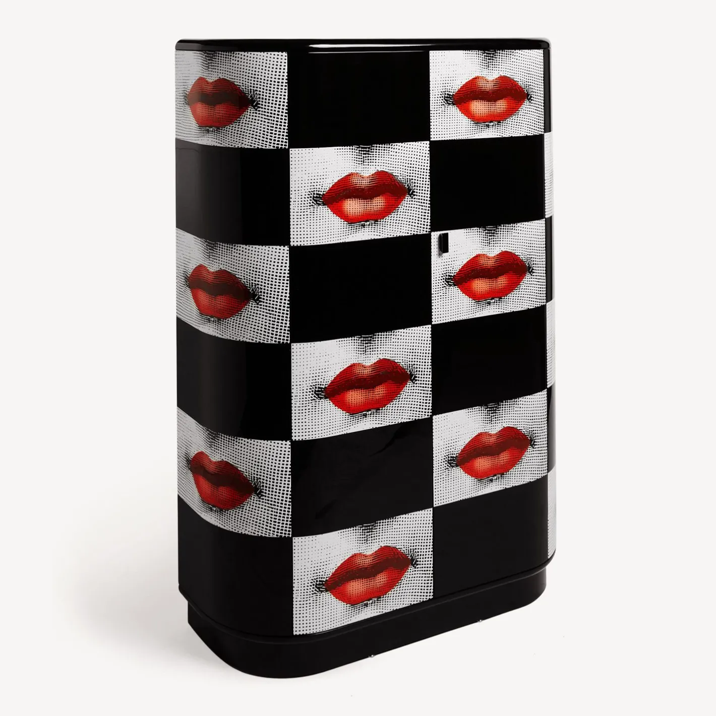Fornasetti Armadi Curvi^Bacio Del Mobile Curvo Bianco/Nero/Rosso