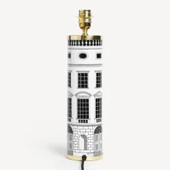 Fornasetti Lampade E Paralumi^Base Lampada Cilindrica Architettura Bianco Nero