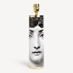 Fornasetti Lampade E Paralumi^Base Lampada Cilindrica Viso Bianco Nero