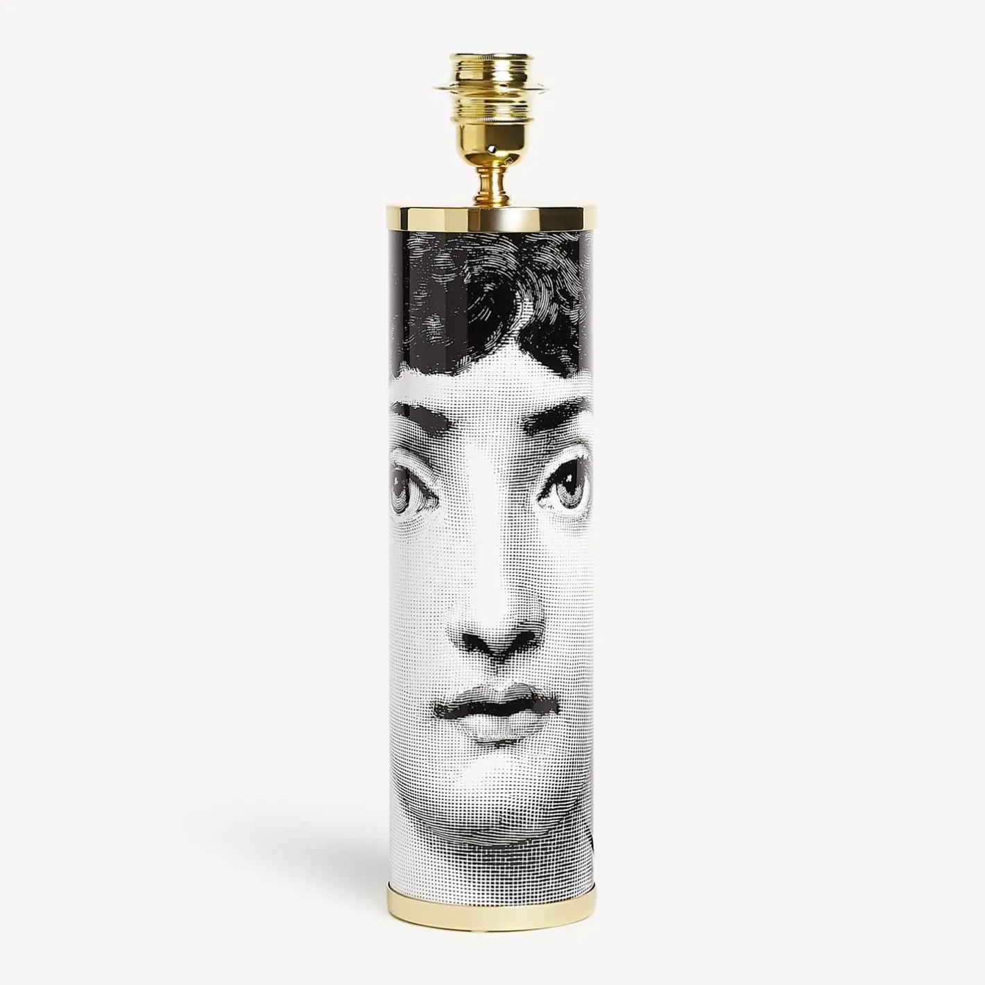 Fornasetti Lampade E Paralumi^Base Lampada Cilindrica Viso Bianco Nero