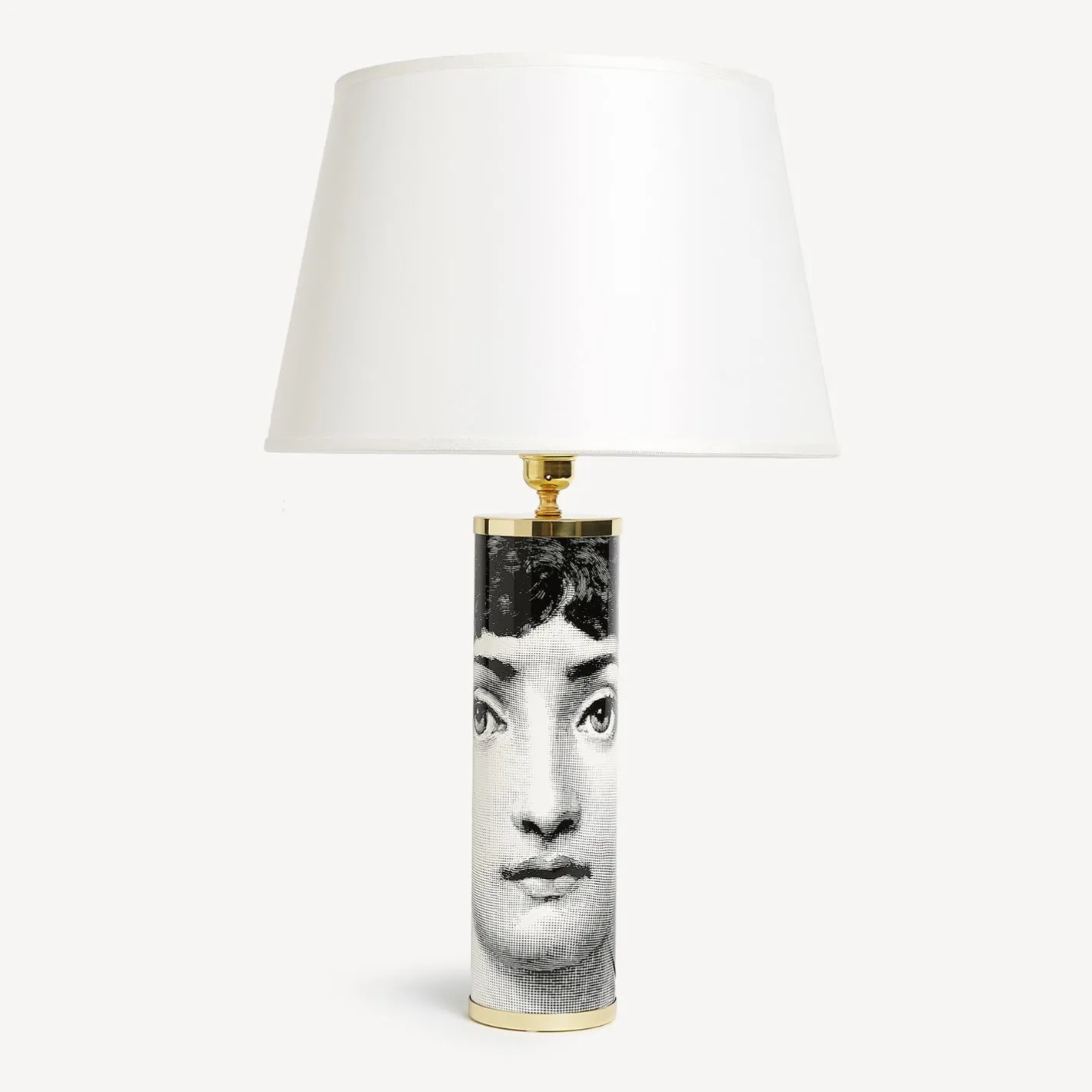 Fornasetti Lampade E Paralumi^Base Lampada Cilindrica Viso Bianco Nero