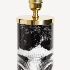 Fornasetti Lampade E Paralumi^Base Lampada Cilindrica Viso Bianco Nero