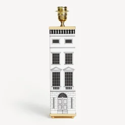 Fornasetti Lampade E Paralumi^Base Per Lampada Quadrata Architettura Bianco Nero