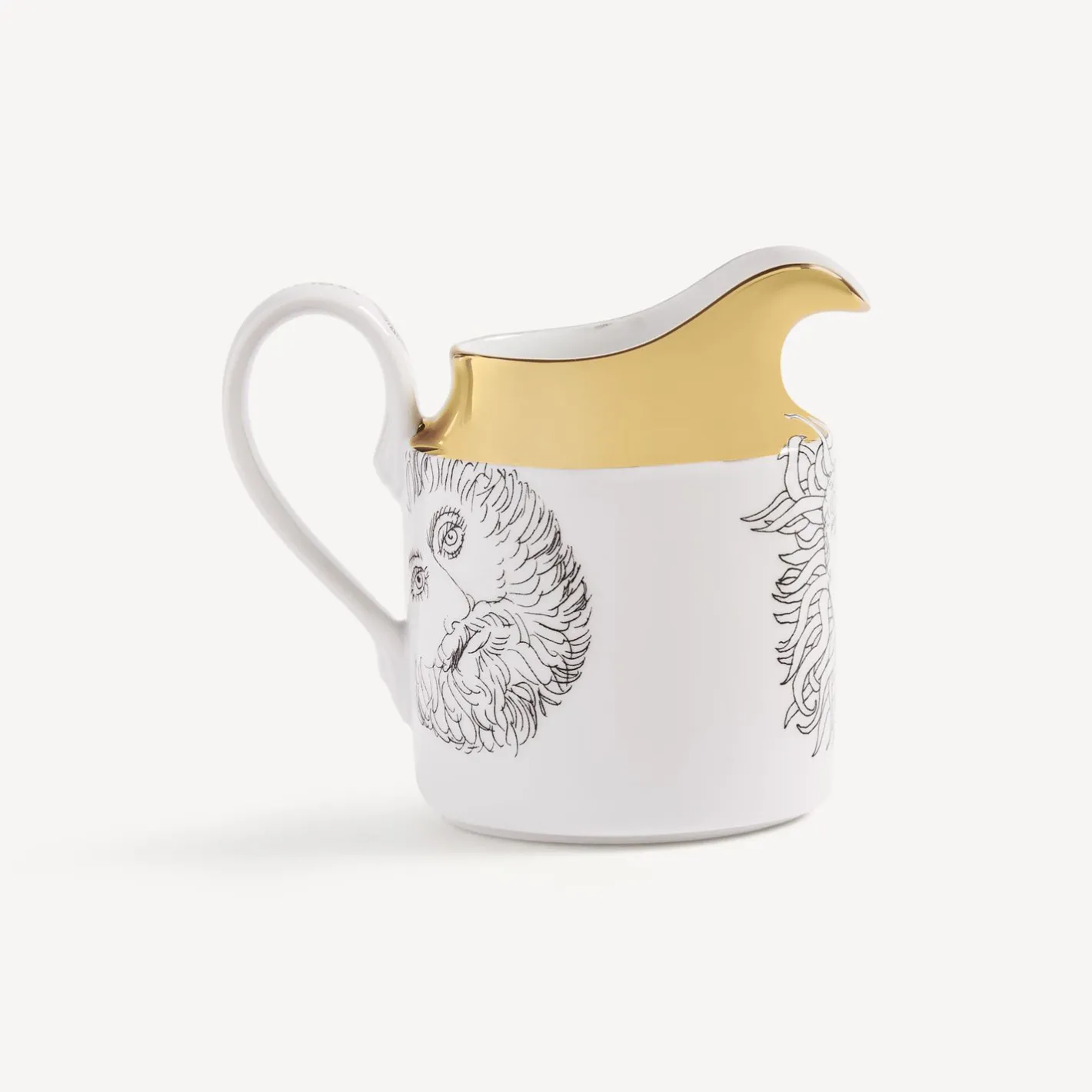 Fornasetti Set Da Te E Caffe^Brocca Di Latte Solitario Bianco/Nero/Oro