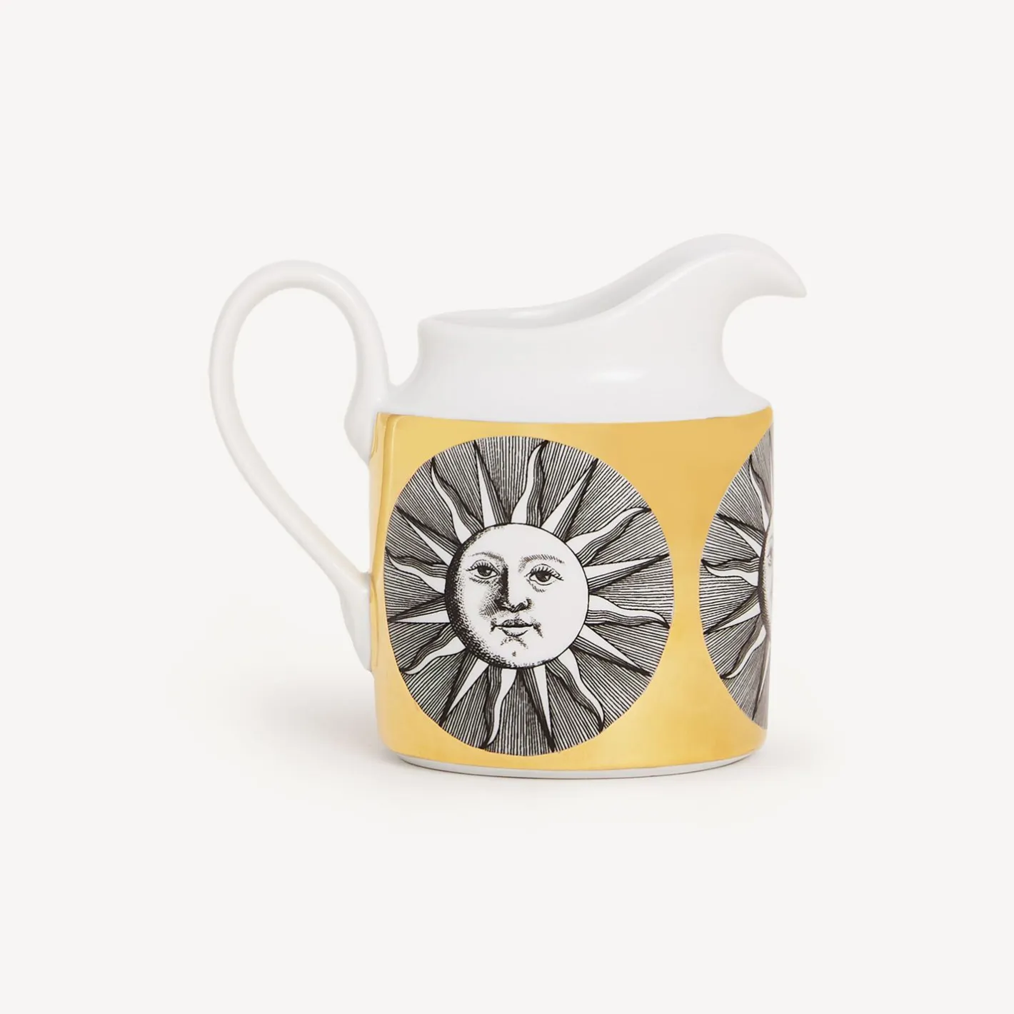 Fornasetti Set Da Te E Caffe^Brocca Per Il Latte Soli Bianco Nero