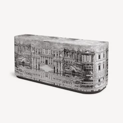Fornasetti Armadi Curvi^Buffet Citta Che Si Rispecchia Bianco Nero