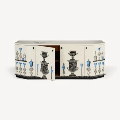 Fornasetti Armadi Curvi^Buffet Poliedrico Vasi Multicolore