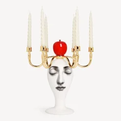 Fornasetti Candele Profumate^Candelabro Sul Tardi - Decoro Peccato Originale - Fragranza Frutto Proibito Multicolore