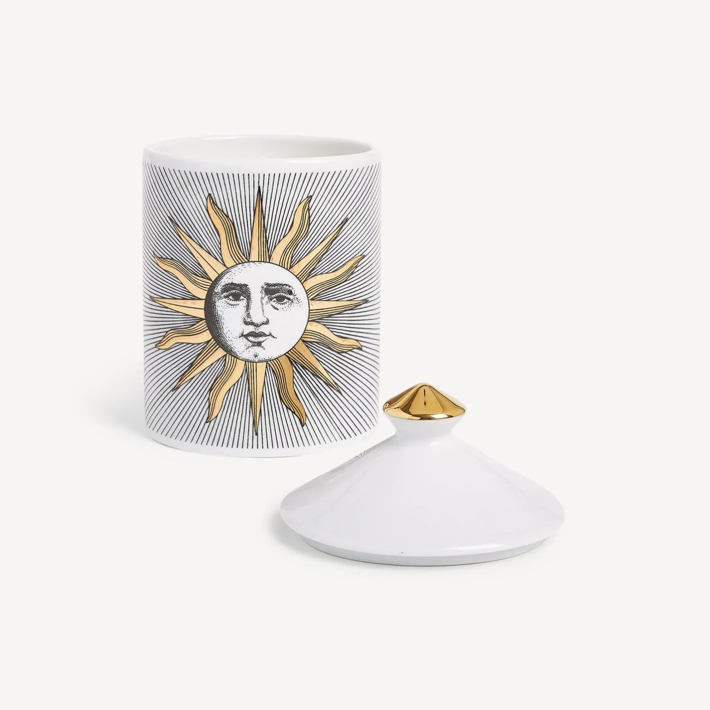 Fornasetti Candele Profumate^Candela Profumata Se Poi - Soli Decor - Fragranza Immaginazione Bianco/Nero/Oro