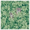 Fornasetti Sfondo^Carta Da Parati Foglie E Civette Verde Foresta