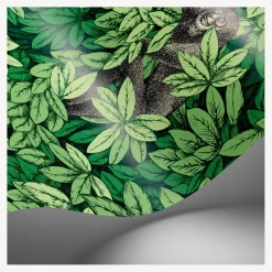 Fornasetti Sfondo^Carta Da Parati Foglie E Scimmie Verde Foresta