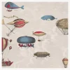 Fornasetti Sfondo^Carta Da Parati Macchine Volanti (Set Da 2 Rotoli) Pietra, Rosso/Blu