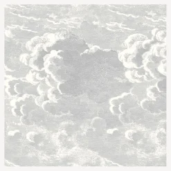 Fornasetti Sfondo^Carta Da Parati Nuvolette (Set Da 2 Rotoli) Fuliggine E Neve
