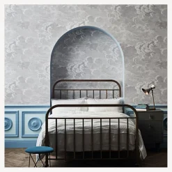 Fornasetti Sfondo^Carta Da Parati Nuvolette (Set Da 2 Rotoli) Fuliggine E Neve