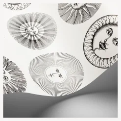 Fornasetti Sfondo^Carta Da Parati Soli Bianco E Nero