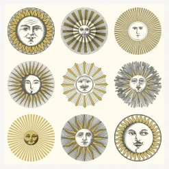 Fornasetti Sfondo^Carta Da Parati Soli Crema E Oro