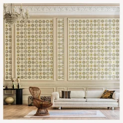 Fornasetti Sfondo^Carta Da Parati Soli Crema E Oro