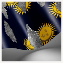 Fornasetti Sfondo^Carta Da Parati Soli E Nuvole Giallo E Blu