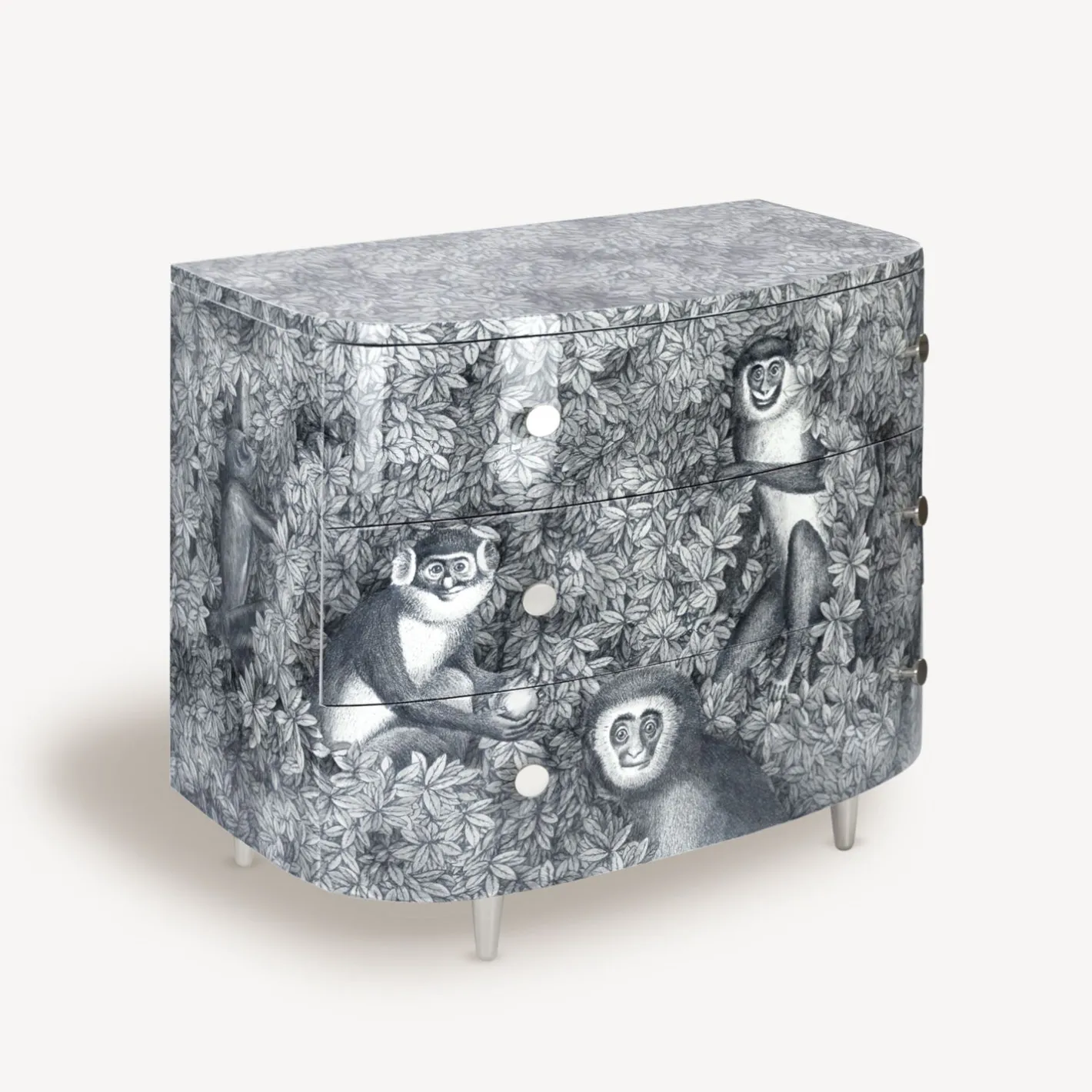Fornasetti Cassettiera^Cassettiera Curva Scimmie Multicolore