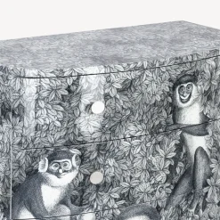 Fornasetti Cassettiera^Cassettiera Curva Scimmie Multicolore