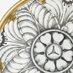 Fornasetti Set Di Antipasti E Centrotavola^Centrotavola Rosone N.5 Bianco/Nero/Oro