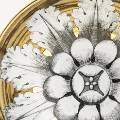 Fornasetti Set Di Antipasti E Centrotavola^Centrotavola Rosone N.6 Bianco/Nero/Oro