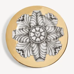Fornasetti Piatti Decorativi^Cerchione Rosone N.5 Bianco/Nero/Oro