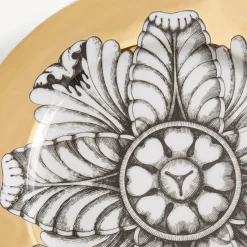 Fornasetti Piatti Decorativi^Cerchione Rosone N.5 Bianco/Nero/Oro