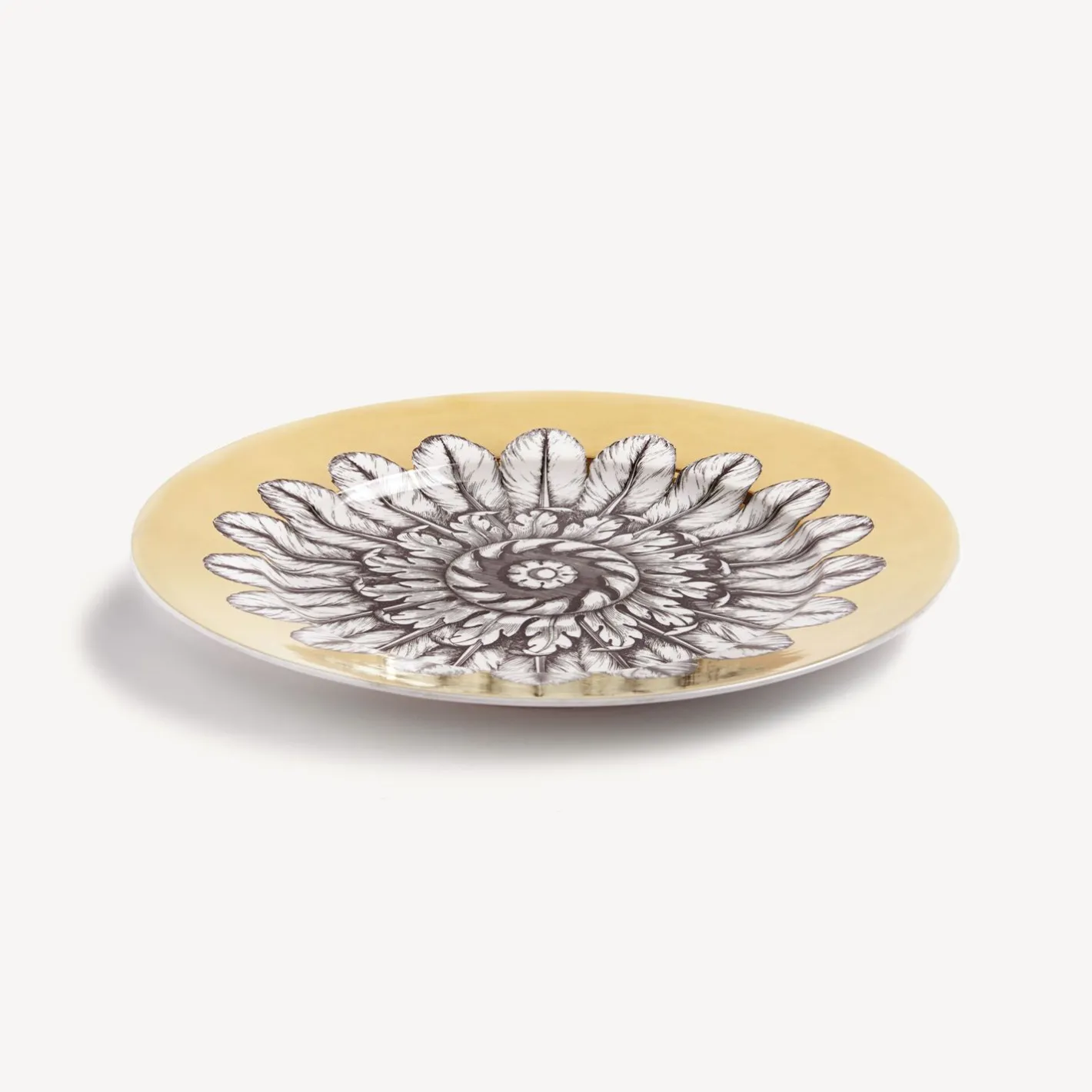 Fornasetti Piatti Decorativi^Cerchio Piastra Rosone N.2 Bianco/Nero/Oro