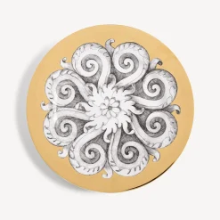 Fornasetti Piatti Decorativi^Cerchio Piastra Rosone N.1 Bianco/Nero/Oro