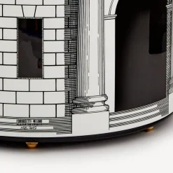 Fornasetti Cestini Di Carta^Cestino Carta Casa Con Colonne Bianco Nero