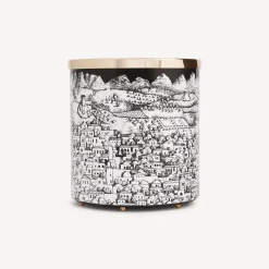 Fornasetti Cestini Di Carta^Cestino Di Carta Gerusalemme Bianco Nero