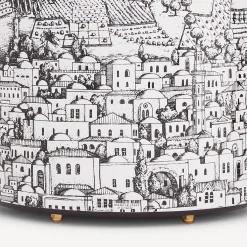 Fornasetti Cestini Di Carta^Cestino Di Carta Gerusalemme Bianco Nero