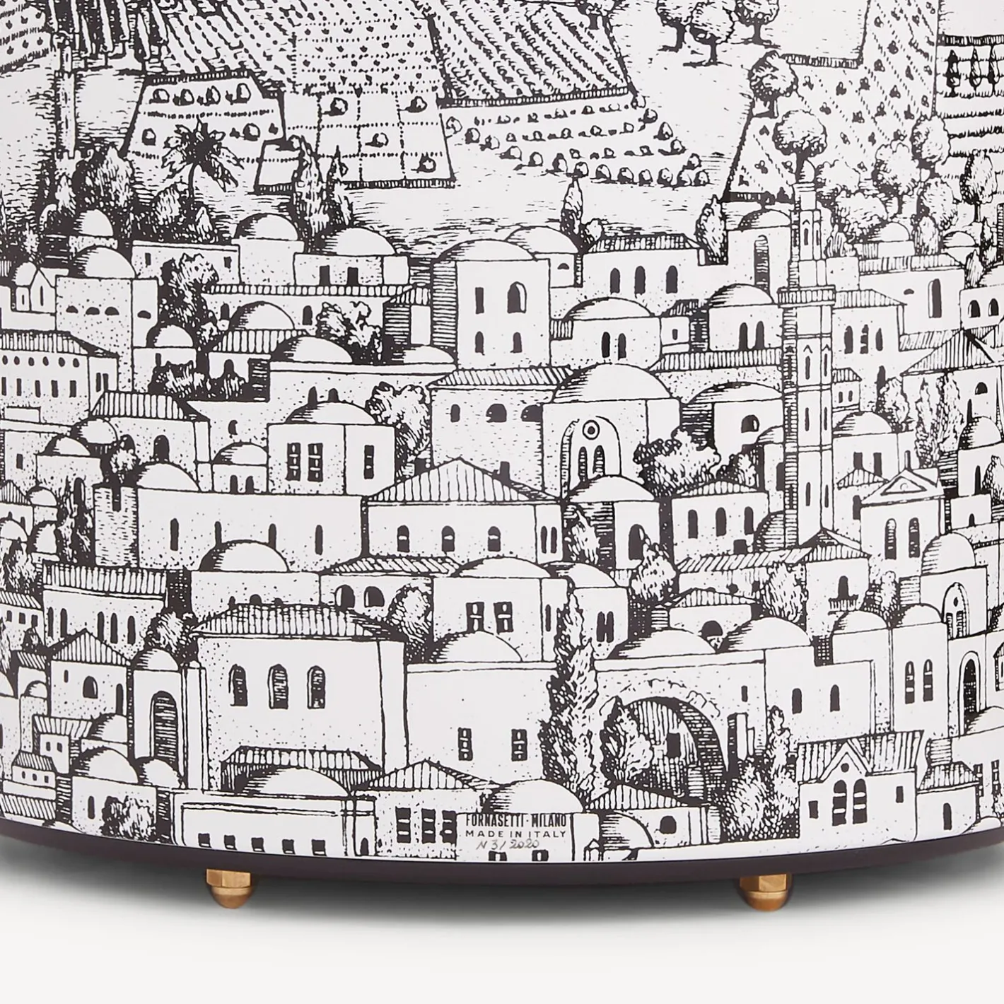 Fornasetti Cestini Di Carta^Cestino Di Carta Gerusalemme Bianco Nero