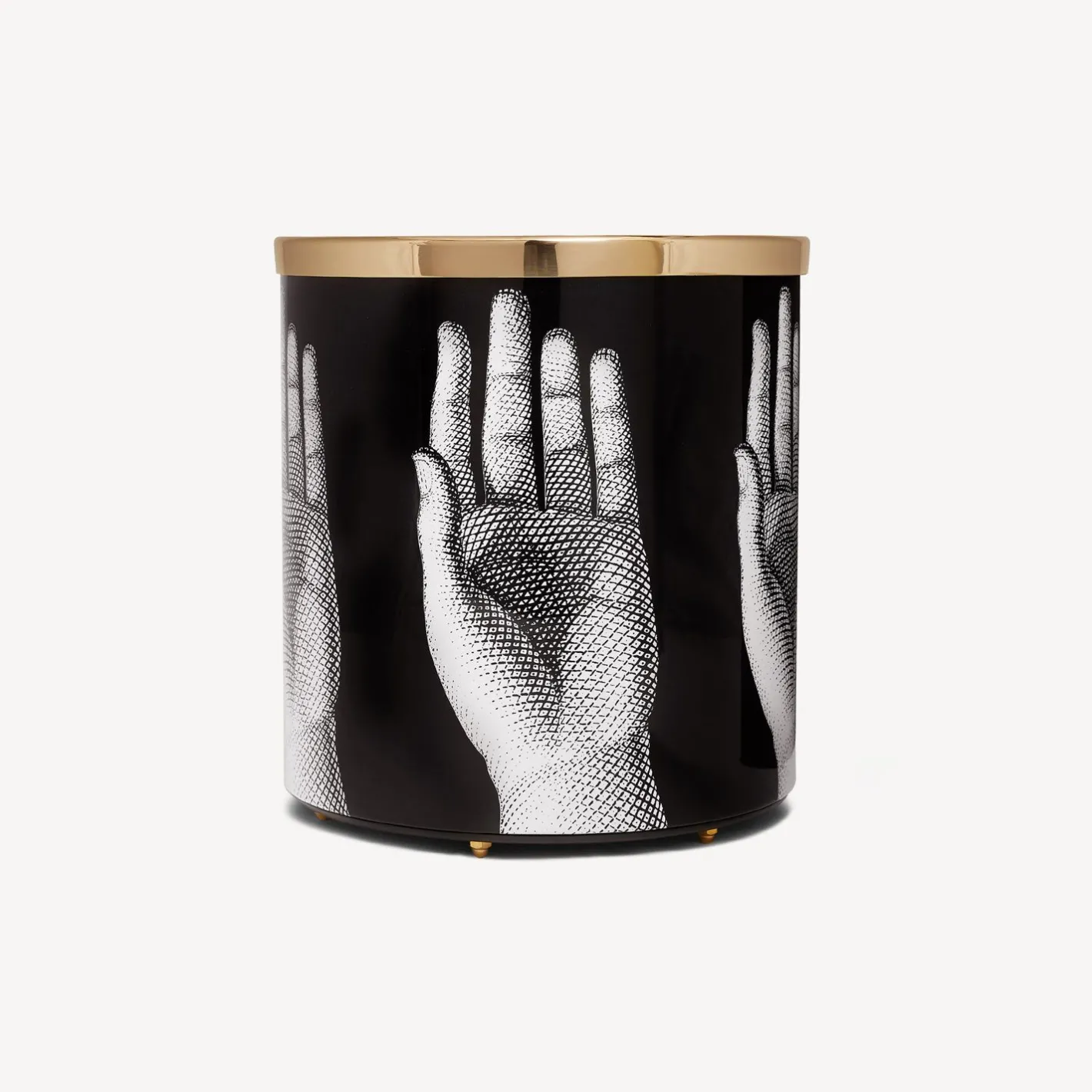 Fornasetti Cestini Di Carta^Cestino Di Carta Mani Bianco/Nero/Oro