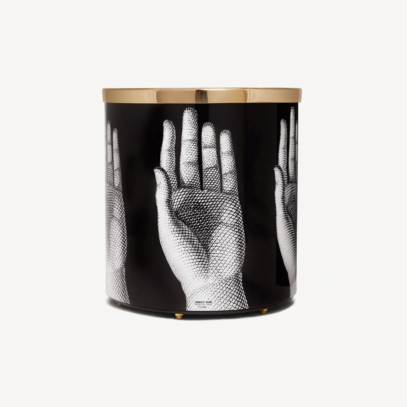 Fornasetti Cestini Di Carta^Cestino Di Carta Mani Bianco/Nero/Oro