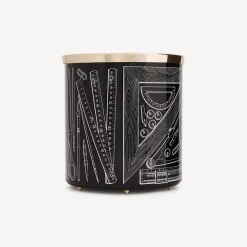 Fornasetti Cestini Di Carta^Cestino Di Carta Strumenti Da Disegno Bianco Nero