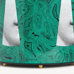 Fornasetti Cestini Di Carta^Cestino Portacarte Serratura Su Malachite Verde/Bianco/Nero