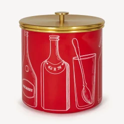 Fornasetti Secchielli Per Il Ghiaccio^Cocktail Di Ricette Con Secchiello Per Il Ghiaccio Rosso Bianco