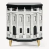 Fornasetti Armadietti^Comodino Poliedrico Casa Con Colonne Bianco Nero