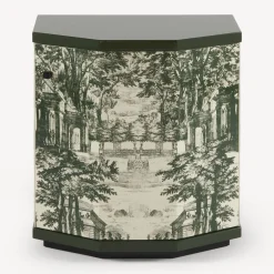 Fornasetti Armadietti^Comodino Poliedrico Giardino Settecentesco Verde/Avorio