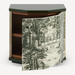 Fornasetti Armadietti^Comodino Poliedrico Giardino Settecentesco Verde/Avorio