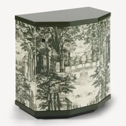 Fornasetti Armadietti^Comodino Poliedrico Giardino Settecentesco Verde/Avorio