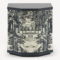 Fornasetti Armadietti^Comodino Poliedrico Giardino Settecentesco Blu/Avorio