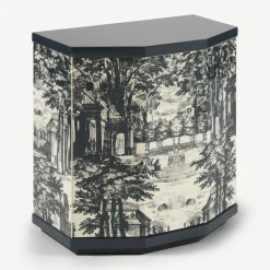 Fornasetti Armadietti^Comodino Poliedrico Giardino Settecentesco Blu/Avorio