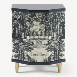 Fornasetti Armadietti^Comodino Poliedrico Giardino Settecentesco Blu/Avorio